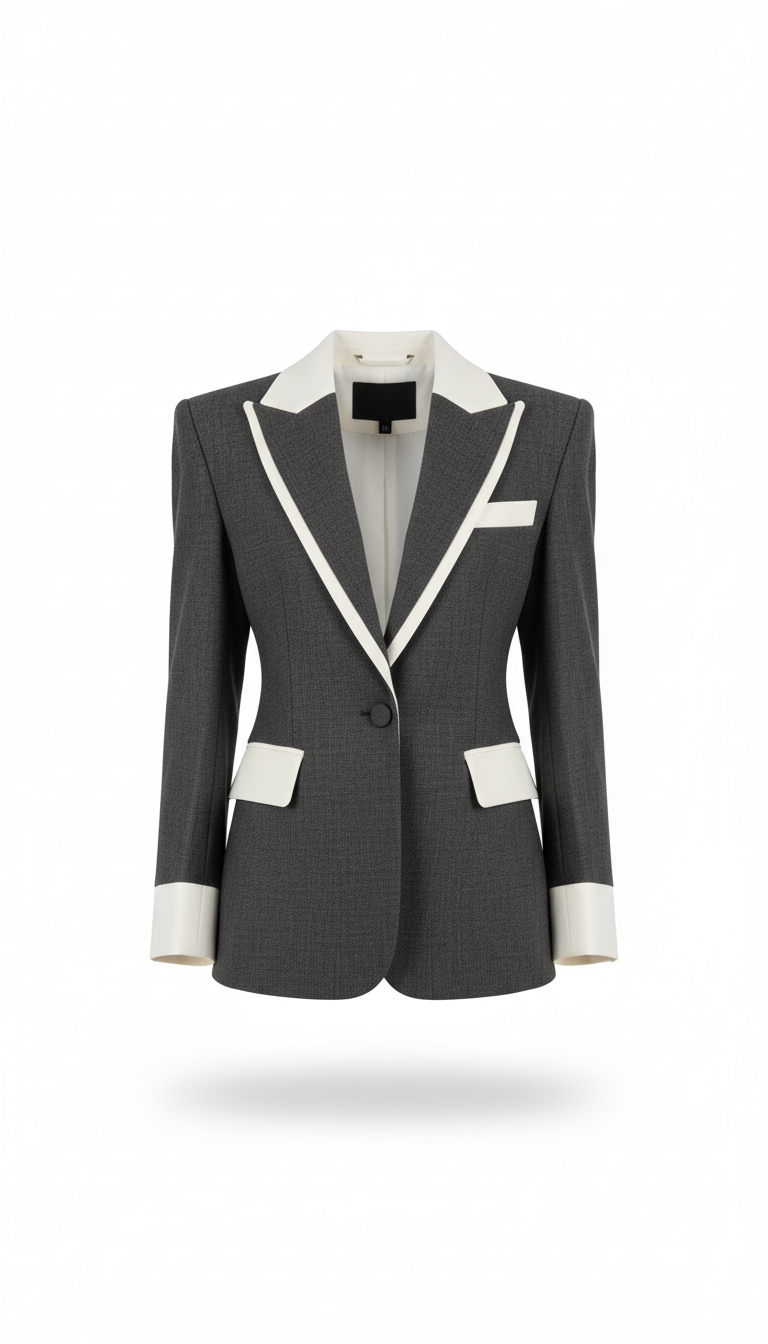 Structured monochrome blazer with crisp lapels