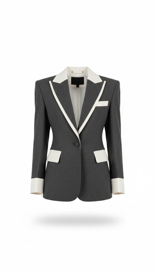 Structured monochrome blazer with crisp lapels