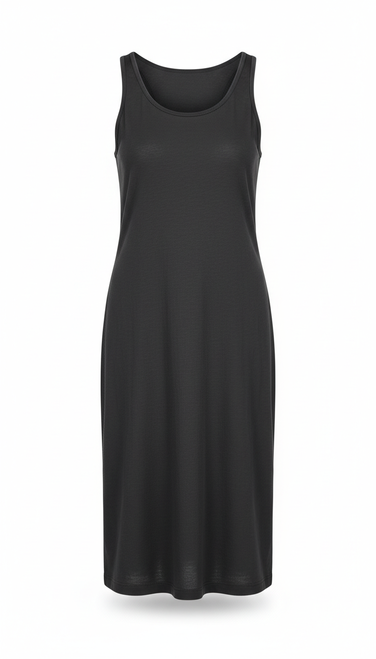 Minimalist cotton tank dress in matte white