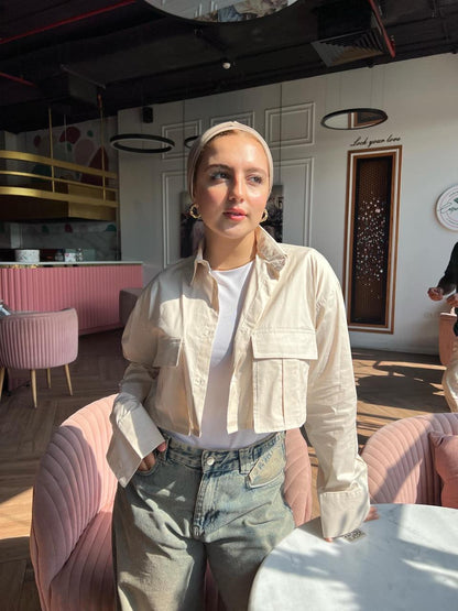Cropped Shirt _ Beige - CIVA