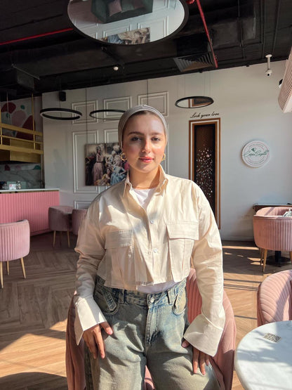 Cropped Shirt _ Beige - CIVA