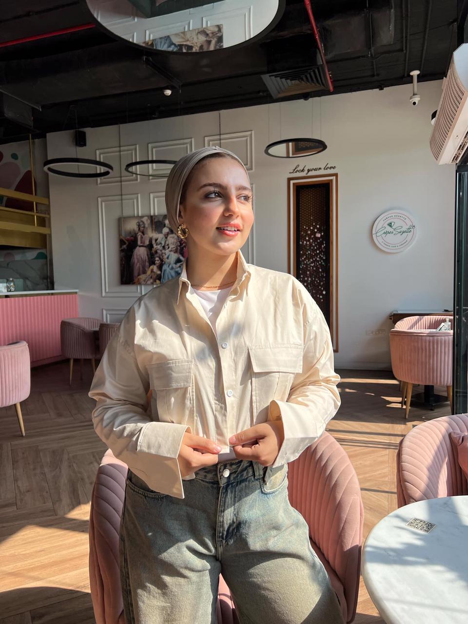 Cropped Shirt _ Beige - CIVA