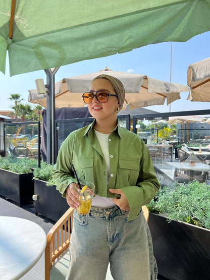 Cropped Shirt _ Green - CIVA