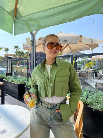 Cropped Shirt _ Green - CIVA