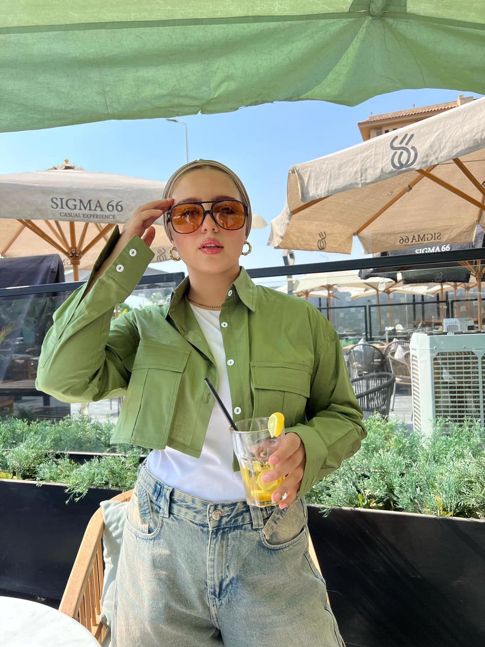 Cropped Shirt _ Green - CIVA