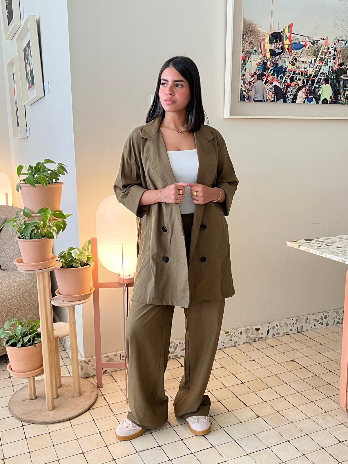 Olive Green Linen Suit - CIVA